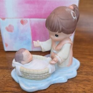 Precious Moments Baby Moses Figurine - Pink and Blue